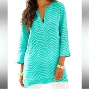 Lilly Pulitzer Marco Island Linen Cover Up Tunic Dress